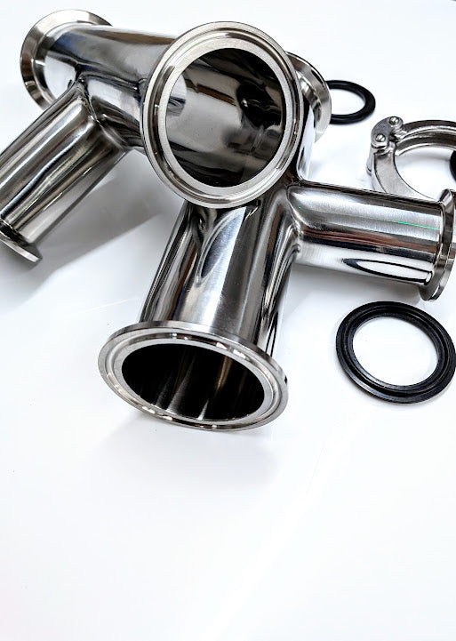 316 Stainless Steel Tri‑Clamp Reducing Tee – 2" to 1.5"