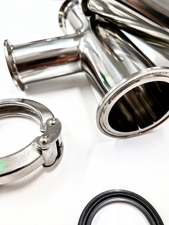 316 Stainless Steel Tri‑Clamp Reducing Tee – 2" to 1.5"