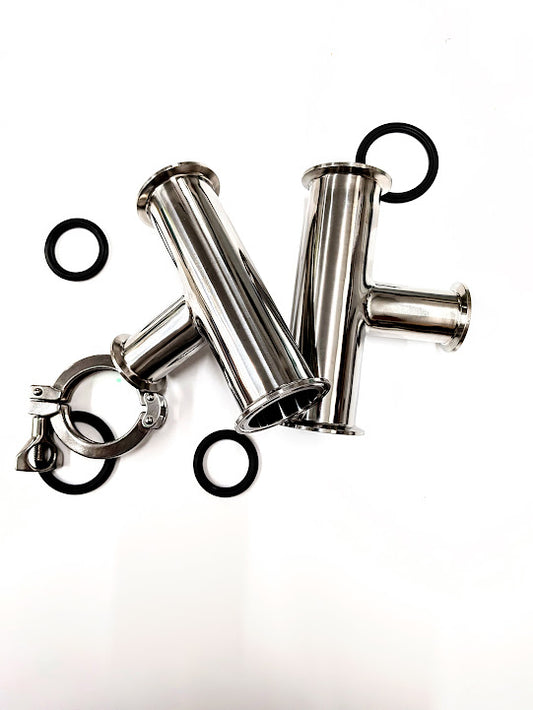 316 Stainless Steel Tri‑Clamp Reducing Tee – 2" to 1.5"