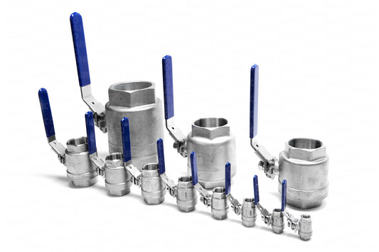 316 Stainless Steel - 2 Piece - BSPP - Full Bore - Lever Handle Ball Valve