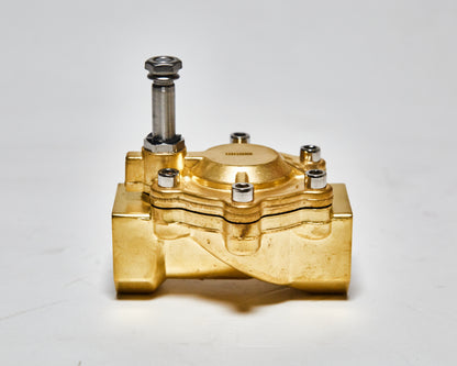 SLM 2/2-Way, Brass Nitrile, Pilot Operated Solenoid Valve, Normally Closed