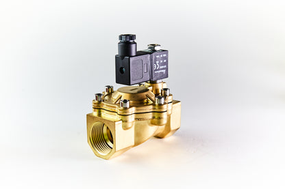 SLM 2/2-Way, Brass Nitrile, Pilot Operated Solenoid Valve, Normally Closed