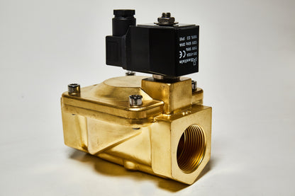 SLP 2/2-Way, Brass, Pilot Operated Solenoid Valve, Normally Open