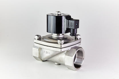 ZS Stainless Steel 2/2-Way Large Diameter, Direct Acting Solenoid Valve, Normally Closed